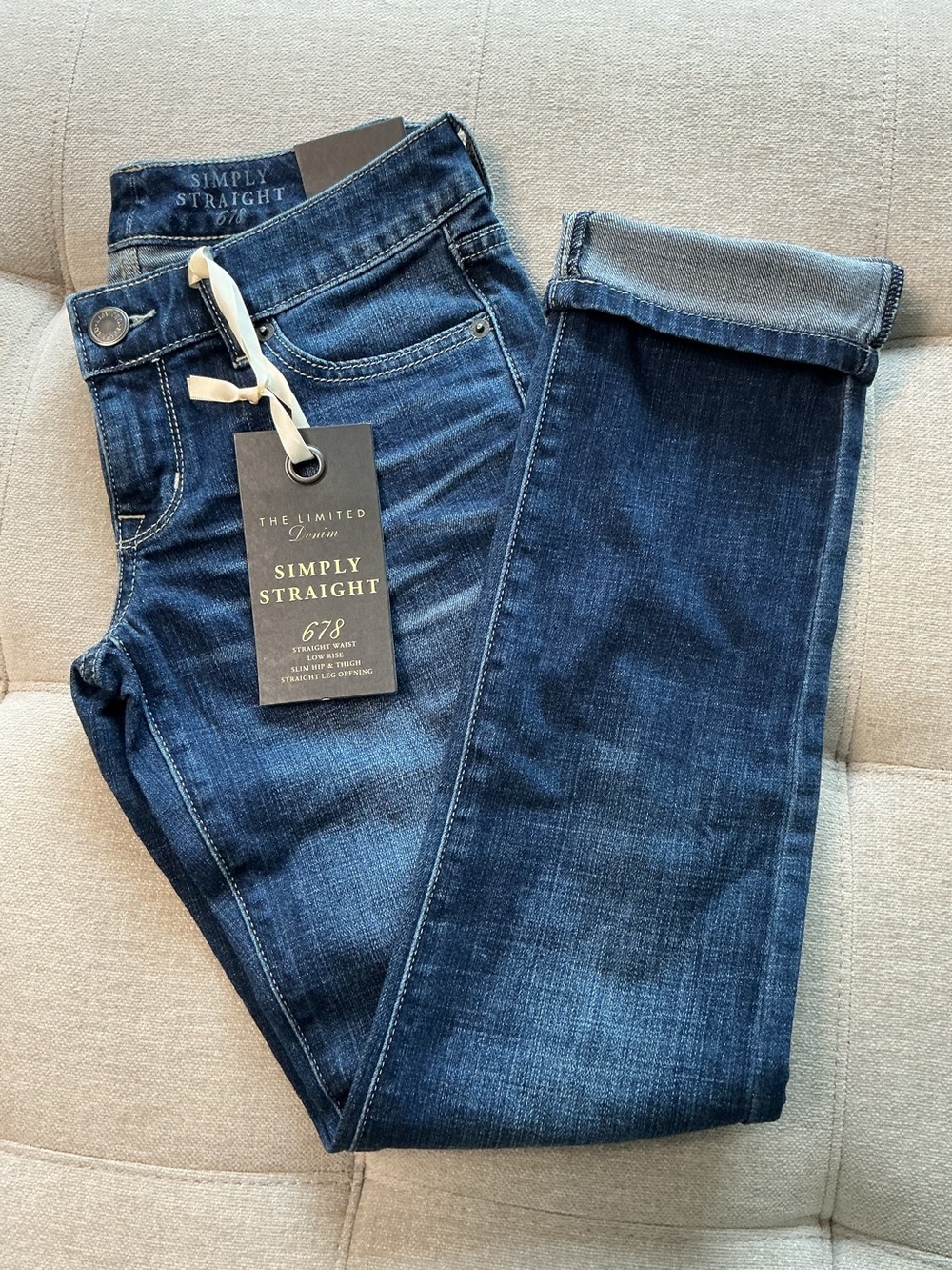 The Limited Simply Straight 678 women’s Jeans Size-0P  Dark Blue Wash NWT